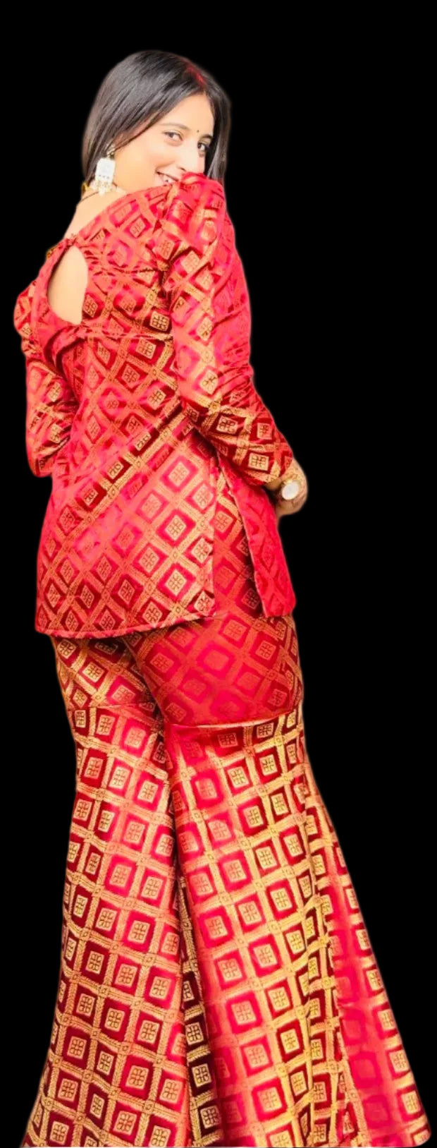 HONEY RAABTA BROCADE BLAZER SET