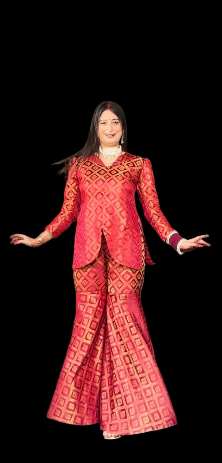 HONEY RAABTA BROCADE BLAZER SET