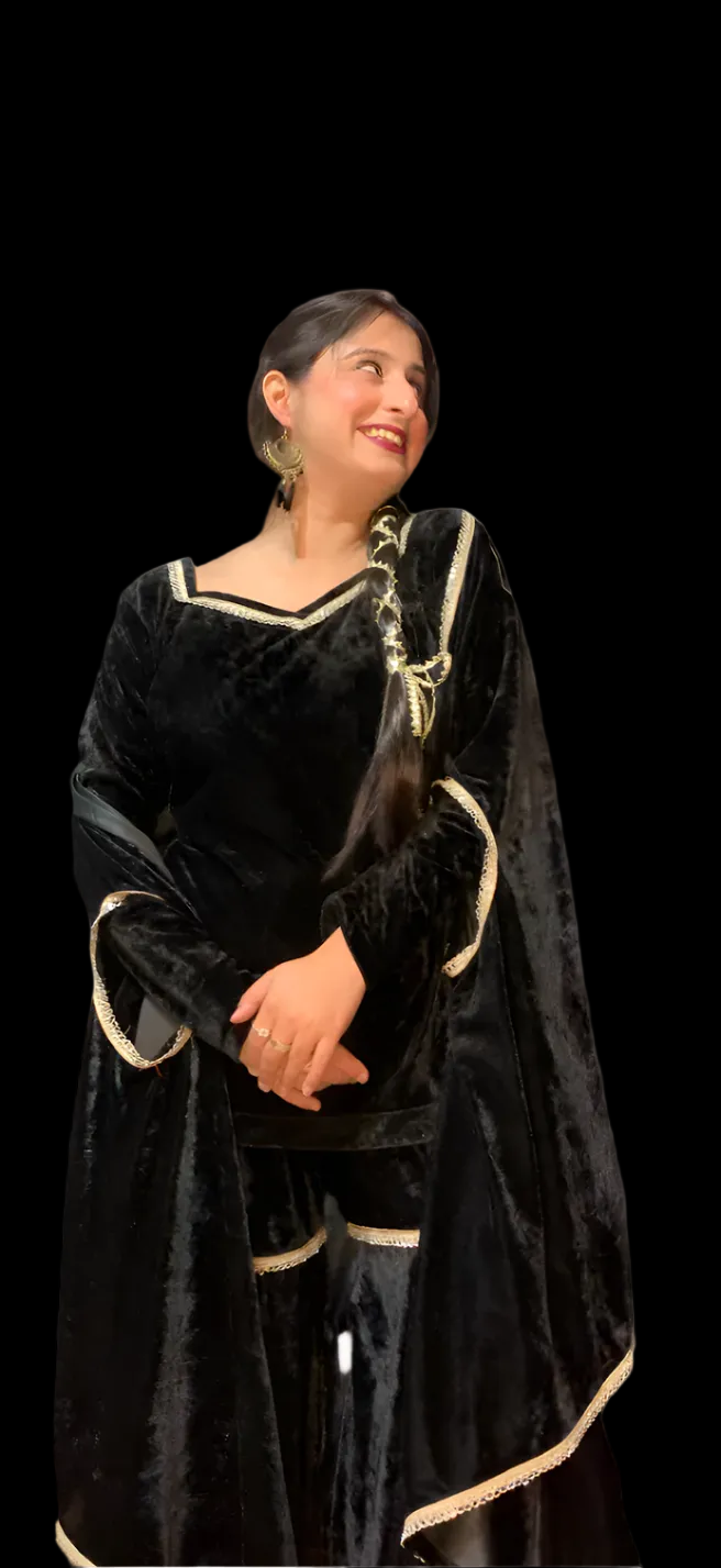 HONEY VELVET CAPE GARARRA SET