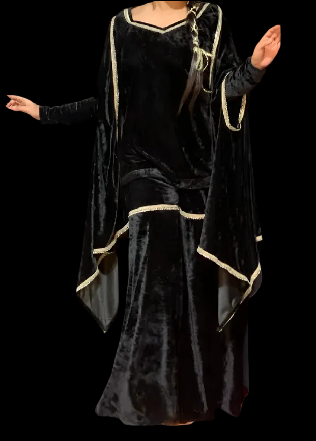 HONEY VELVET CAPE GARARRA SET