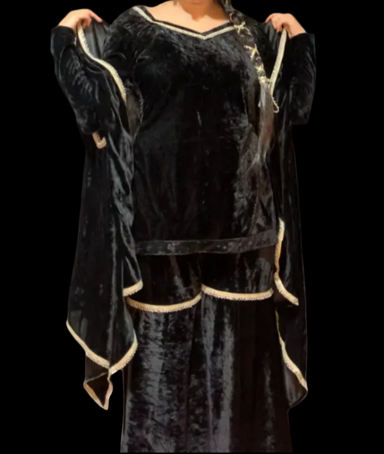 HONEY VELVET CAPE GARARRA SET