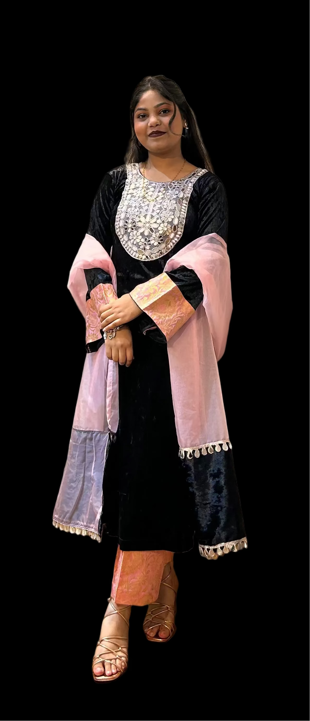 Honey The Kaanch Brocade Velvet Duo