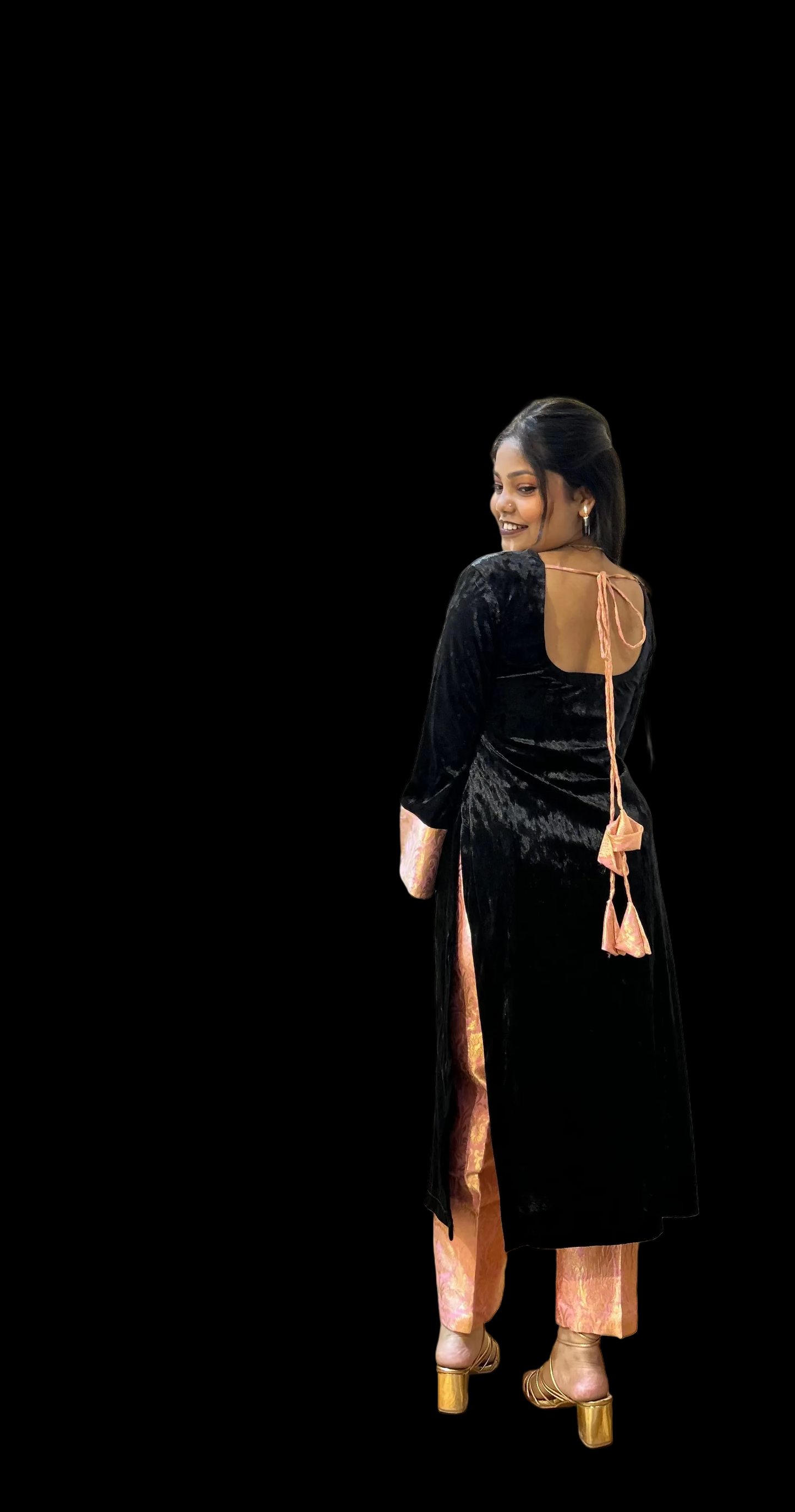 Honey The Kaanch Brocade Velvet Duo